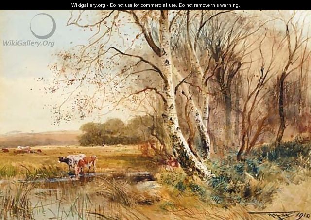 Cattle watering - Henry Charles Fox