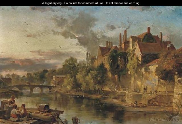 The Old Bridge and Ancient Palace on the Medway at Maidstone - Henry Bright