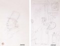 Tete d'homme au chapeau haut-de-forme - Henri De Toulouse-Lautrec