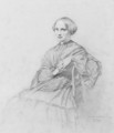 A portrait of a seated lady - Henri Lehmann
