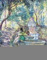 Saint-Tropez, deux jeunes filles a la fontaine - Henri Lebasque