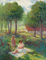 Mre et enfant dans un paysage - Henri Lebasque