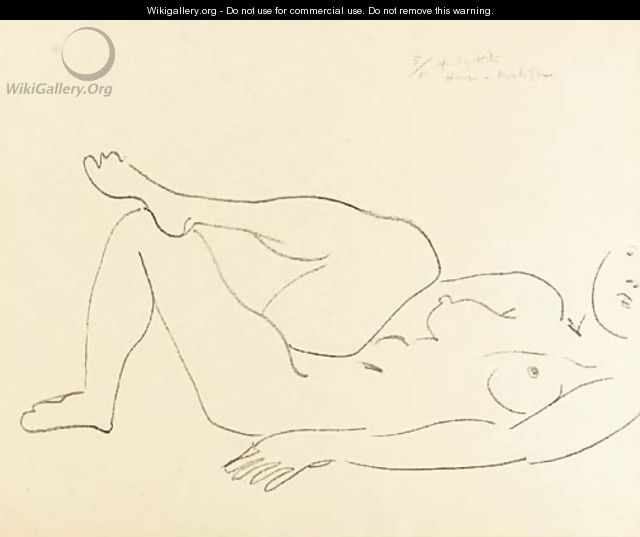 Nu couche au Visage incomplet--Etude de Jambes - Henri Matisse