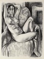 Nu au Coussin bleu aAA  cote d'une Cheminee - Henri Matisse
