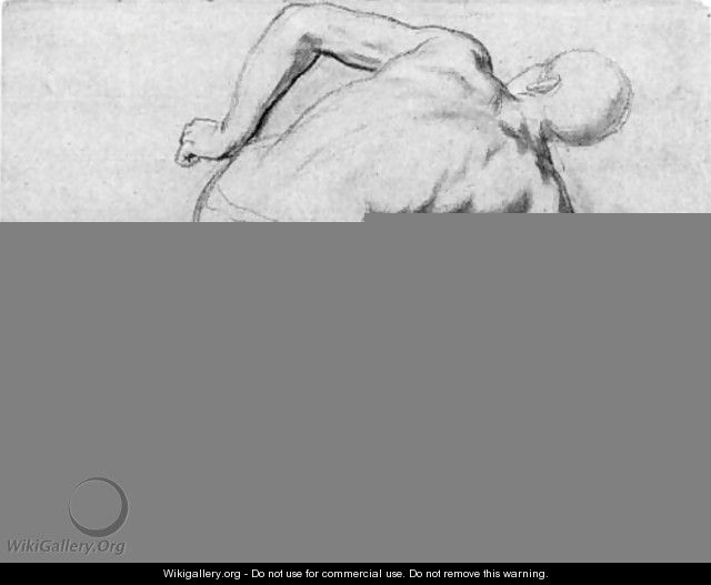A crouching figure seen from behind - Henri Antoine de Favanne