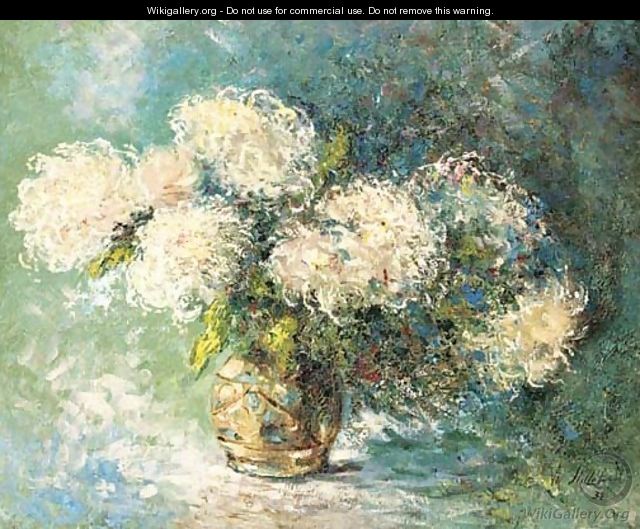 Chrysanthemums in a vase - Henri Victor Stillemans