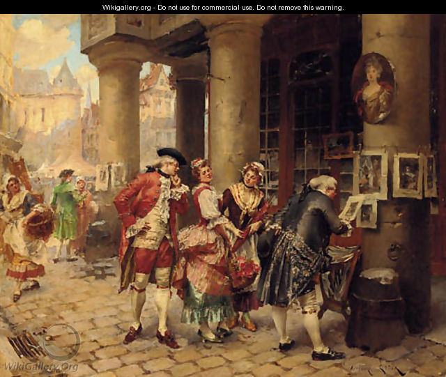 Connoisseurs at the street market - Henri Victor Lesur
