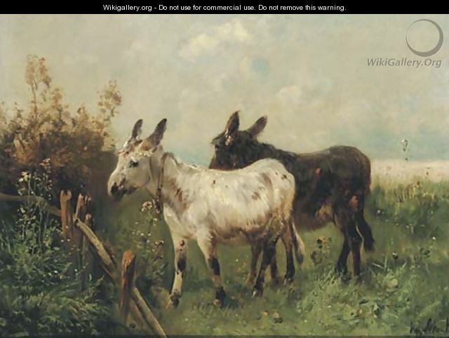 Donkeys in a meadow - Henri Schouten