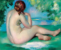 A female nude in a landscape - Henri Ottmann