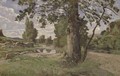 Le grand arbre au bord de la riviere - Henri-Joseph Harpignies