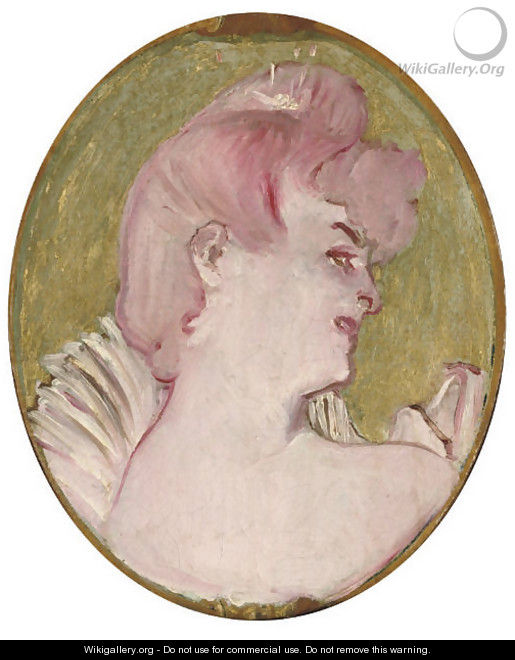 Portrait de femme (Medaillon pour la decoration du salon de la Maison de la rue d