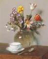 Vase de fleurs avec une tasse de cafe - Ignace Henri Jean Fantin-Latour