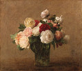 Roses dans un vase de verre - Ignace Henri Jean Fantin-Latour