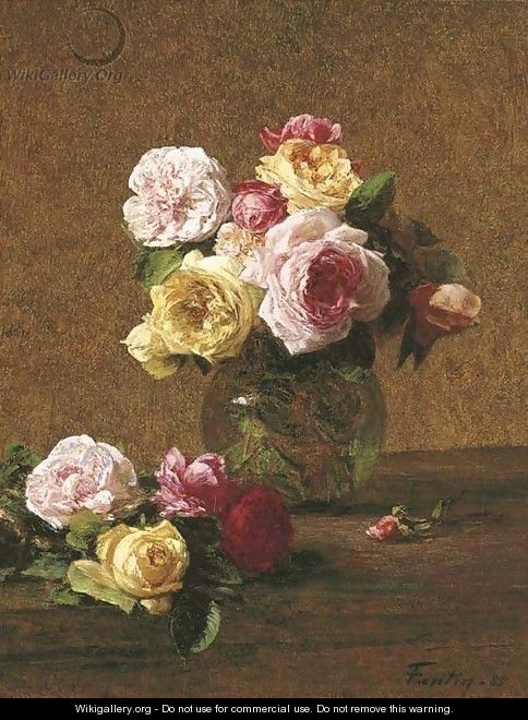 Roses 6 - Ignace Henri Jean Fantin-Latour