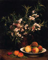 Nature morte (Balsamines, pches et abricots) - Ignace Henri Jean Fantin-Latour