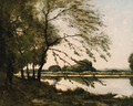 Fishing on the Banks of a River - Henri-Joseph Harpignies