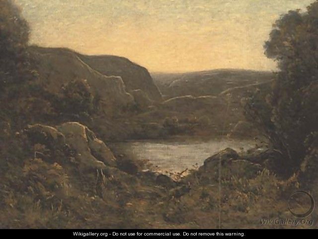 Before the lake at dusk - Henri-Joseph Harpignies