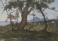 A Wooded Landscape with a View of the Mediterranean Sea beyond - Henri-Joseph Harpignies