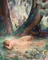 Femme nue allong dans le jardin avec Satyr (Reclining Nude in the Garden with a Satyr) - Henri Lebasque