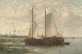 Barges moored on a Dutch waterway - Hendrik Hulk
