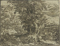 Landscape with Trees and a Shepherd Couple - Hendrick Goltzius