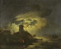 Fishing by night - Hendrik Gerrit ten Cate