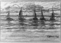 Bomschuiten off the coast - Hendrik Willem Mesdag