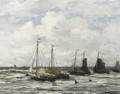 'Bomschuiten' in the surf - Hendrik Willem Mesdag