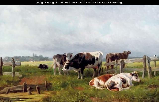 Cattle in the meadow - Hendrik Savrij