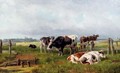 Cattle in the meadow - Hendrik Savrij