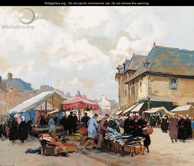 Market day, France - Henri Alphonse Barnoin