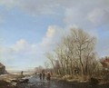 Woodgatherers on a frozen stream - Hendrikus van den Sande Bakhuyzen