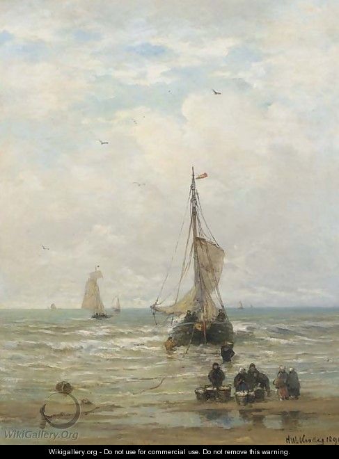 Unloading the catch in the surf - Hendrik Willem Mesdag