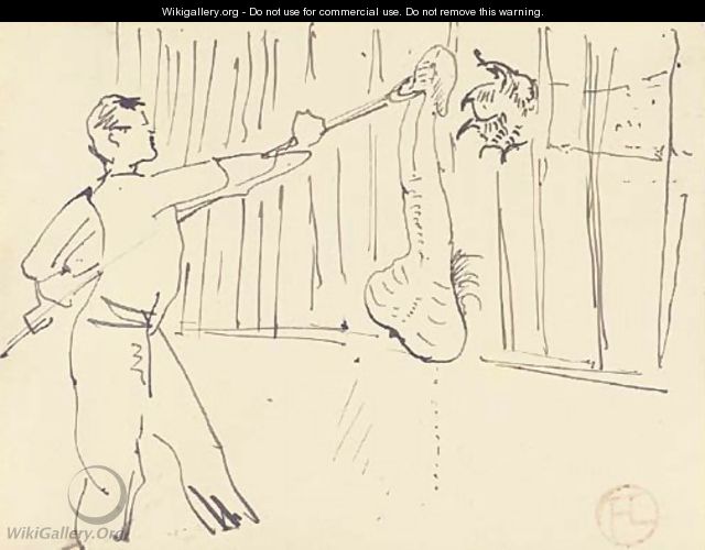 Dompteur nourrissant un lion - Henri De Toulouse-Lautrec