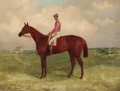 Hermit, a chestnut Racehorse, with John Daley up, at Epsom - Harry Hall