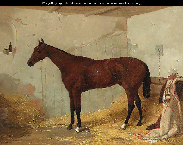 A Bay Racehorse in a Stable 2 - Harry Hall