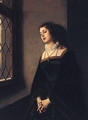 Portrait Of A Lady, Three-Quarter-Length, Wearing Black Robes And Standing Before A Window - Baron Heinrich von Angeli