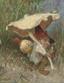 A travelling gnome with his toadstool - Heinrich Schlitt