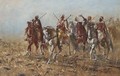 A gathering of Arab horsemen - Heinrich Maria Staackmann