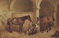 A huntsman in a stable - H.F. Lang