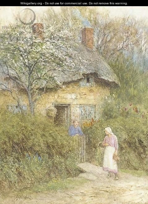 Women at a cottage gate - Helen Mary Elizabeth Allingham, R.W.S.