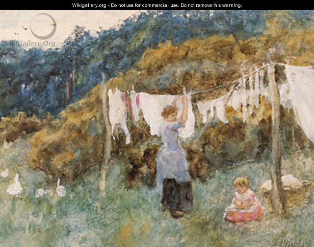 A study for The Clothes Line - Helen Mary Elizabeth Allingham, R.W.S.