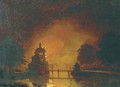 A tower ablaze - Hendrik Gerrit ten Cate