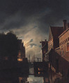 A Canal in Amsterdam, by night - Hendrik Gerrit ten Cate