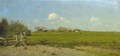 A panoramic summer landscape with a village in the distance - Hendrik Frauenfelder