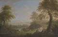 An extensive Italianate landscape with the Rest on the Flight into Egypt - Hendrik Frans Van Lint
