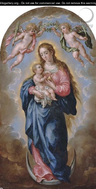 The Madonna and Child in Glory - Hendrick De Clerck