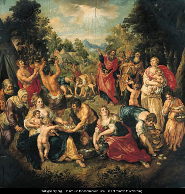 The Gathering of the Manna by the Israelites - Hendrick De Clerck