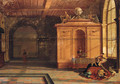 The interior of a palace with Jael slaying Sisera - Hendrick Van Steenwijk II