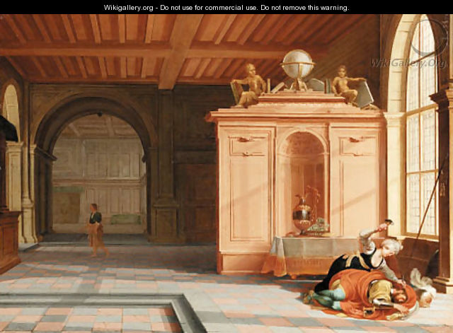 The Interior of a Palace with Jael and Sisera - Hendrik van Steenwyck